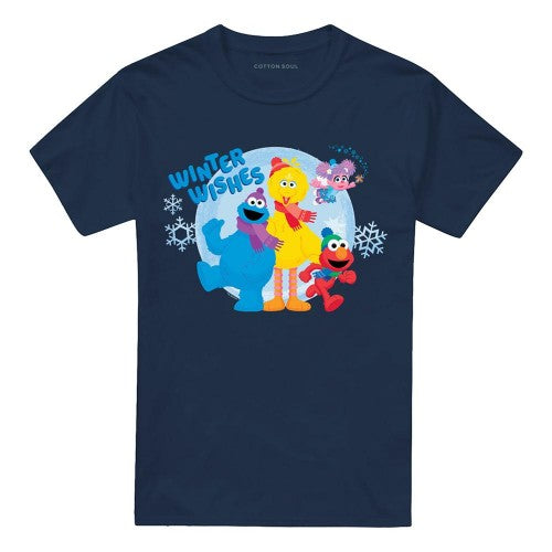 Front - Sesame Street Unisex Adult Winter Wishes T-Shirt