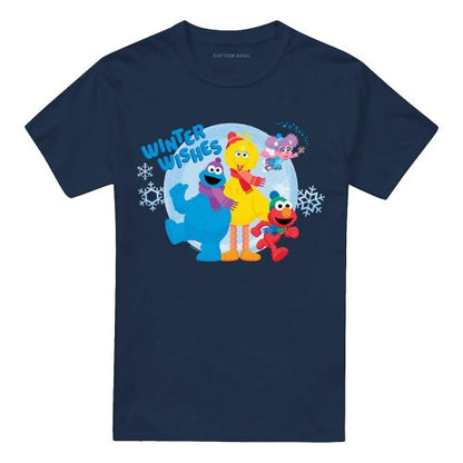 Front - Sesame Street Unisex Adult Winter Wishes T-Shirt