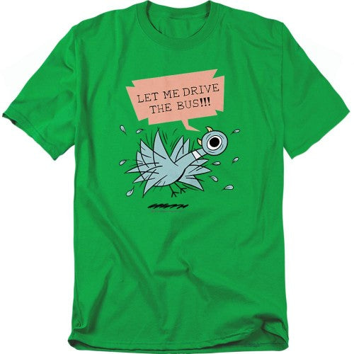 Front - The Pigeon Unisex Adult Let Me Drive The Bus T-Shirt