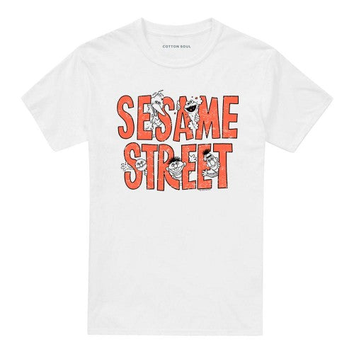 Front - Sesame Street Unisex Adult Letters T-Shirt