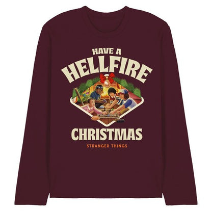Front - Stranger Things Unisex Adult Have A Hellfire Game Board Long-Sleeved Christmas T-Shirt