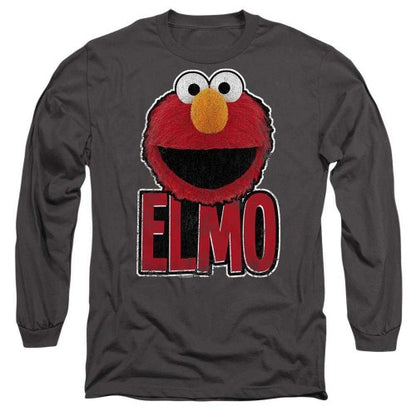 Front - Sesame Street Unisex Adult Elmo Smile Long-Sleeved T-Shirt