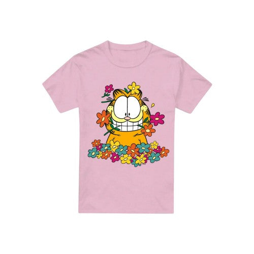 Front - Garfield Unisex Adult In The Garden T-Shirt
