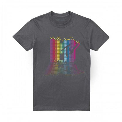 Front - MTV Unisex Adult Rainbow Blocks Logo T-Shirt