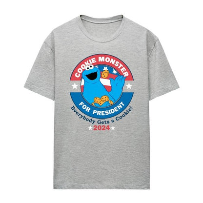 Front - Sesame Street Womens/Ladies Cookie For President T-Shirt
