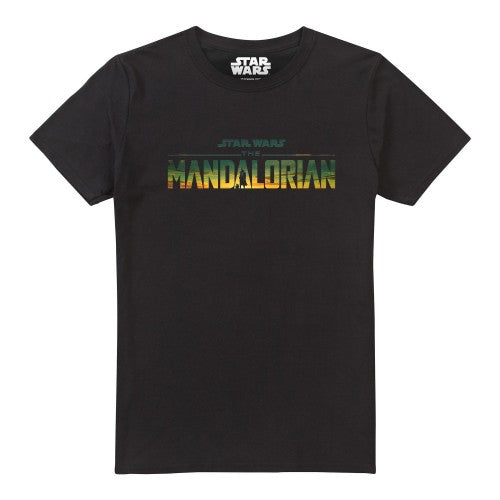 Front - Star Wars: The Mandalorian Mens Landscape Logo T-Shirt