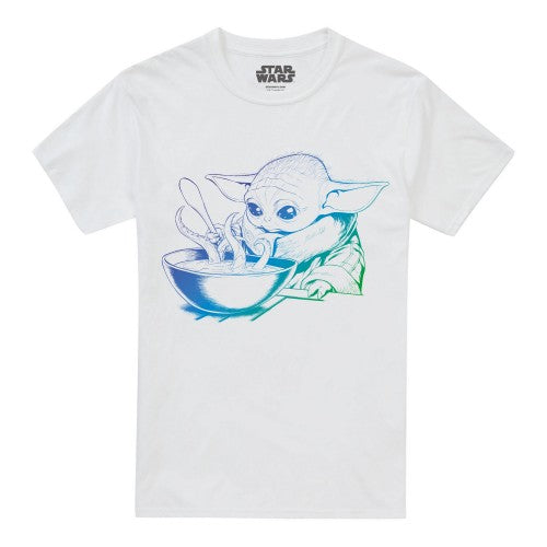 Front - Star Wars Mandalorian Mens Grogu Gradient T-Shirt