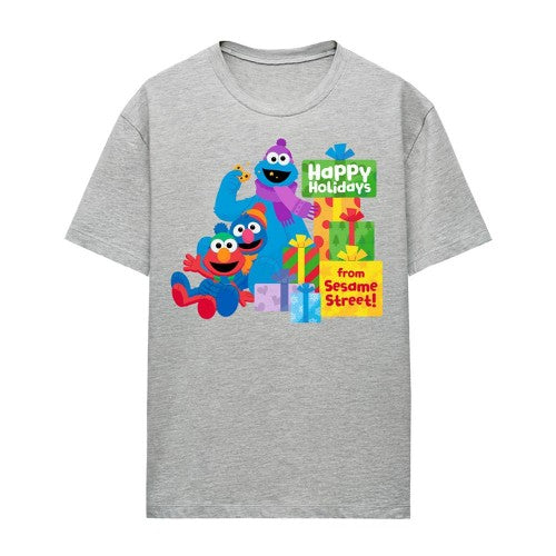 Front - Sesame Street Womens/Ladies Happy Holidays Gifts T-Shirt