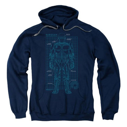 Front - Robocop Unisex Adult Schematic Hoodie
