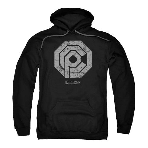Front - Robocop Unisex Adult Distressed Logo Hoodie