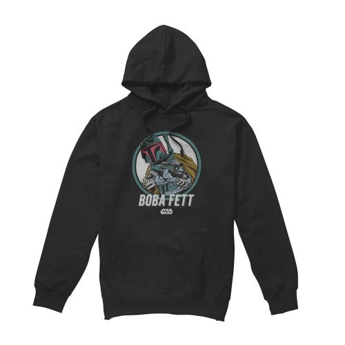 Front - Star Wars Unisex Adult Boba Retro Hoodie
