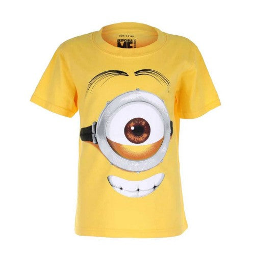 Front - Minions Boys Stuart Face T-Shirt