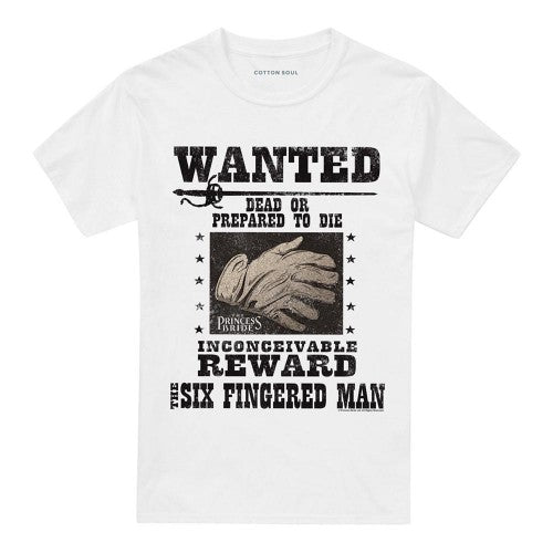 Front - The Princess Bride Unisex Adult Wanted 6 Fingered Man T-Shirt
