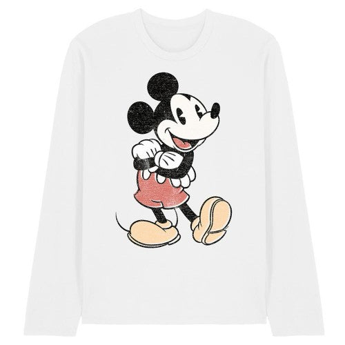 Front - Disney Unisex Adult Mickey Mouse Vintage Long-Sleeved T-Shirt