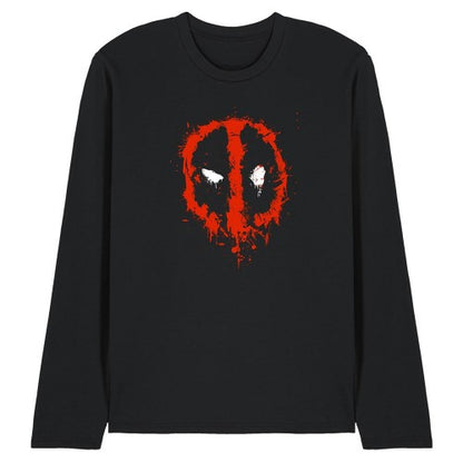 Front - Deadpool Unisex Adult Painted Logo Long-Sleeved T-Shirt