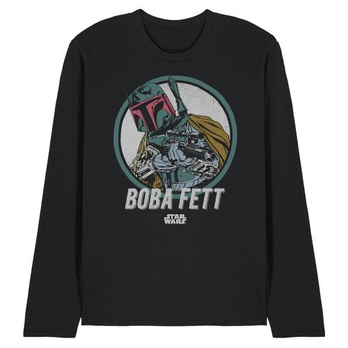 Front - Star Wars Unisex Adult Boba Long-Sleeved T-Shirt