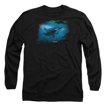 Front - Wildlife Unisex Adult Pursuit Thru The Kelp Orca Long-Sleeved T-Shirt