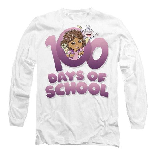 Front - Dora The Explorer Unisex Adult 100 Days Long-Sleeved T-Shirt