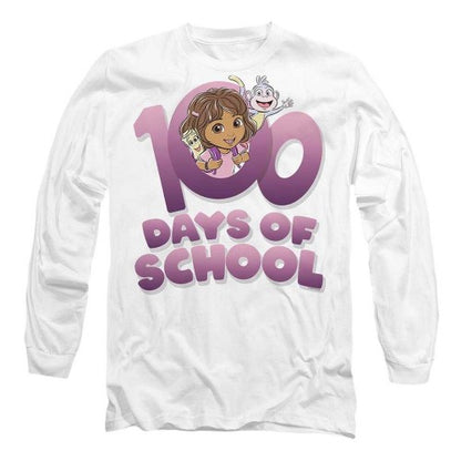 Front - Dora The Explorer Unisex Adult 100 Days Long-Sleeved T-Shirt