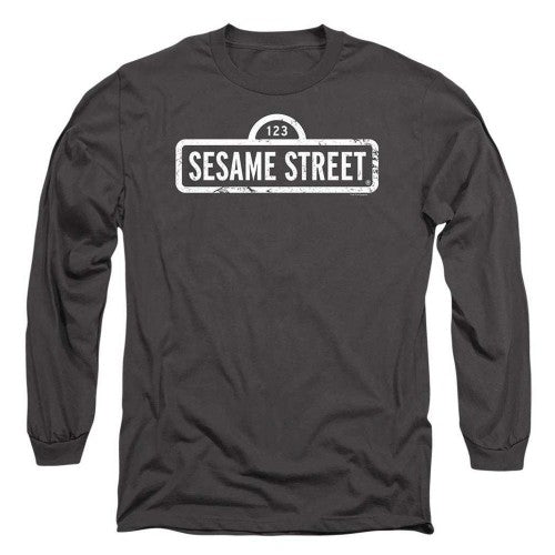 Front - Sesame Street Unisex Adult One Colour Logo Long-Sleeved T-Shirt
