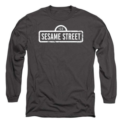 Front - Sesame Street Unisex Adult One Colour Logo Long-Sleeved T-Shirt