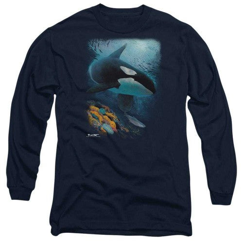 Front - Wildlife Unisex Adult Salmon Hunter Orca T-Shirt