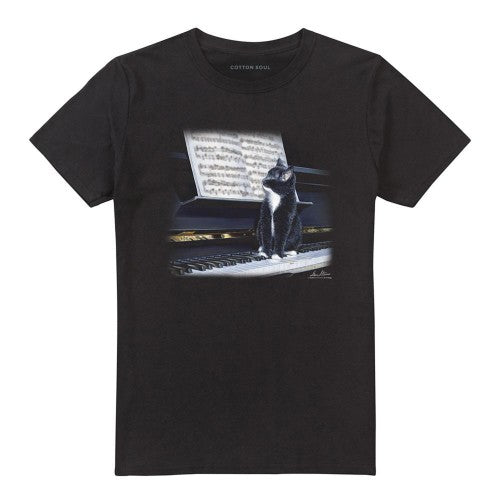 Front - Wildlife Unisex Adult Kitten On The Keys T-Shirt