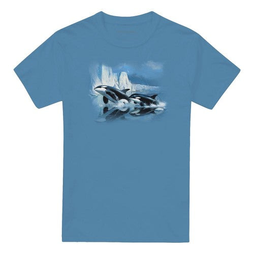 Front - Wildlife Unisex Adult Glaciers Edge Orcas T-Shirt