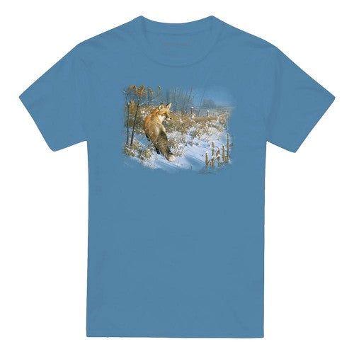 Front - Wildlife Unisex Adult Winter Red Fox Winter T-Shirt