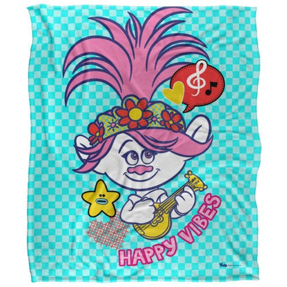 Front - Trolls Happy Vibes Silky Poppy Soft Touch Blanket