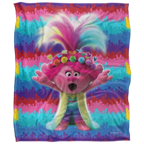 Front - Trolls Music Rules Silky Soft Touch Blanket