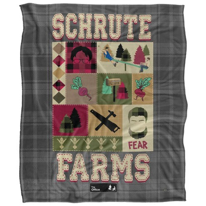 Front - The Office Schrute Farms Silky Quilted Soft Touch Blanket