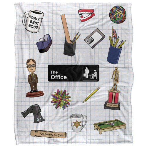 Front - The Office Silky Collage Soft Touch Blanket