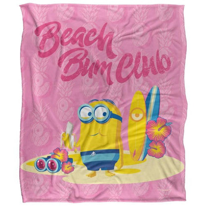 Front - Minions Beach Bum Club Silky Dave Soft Touch Blanket