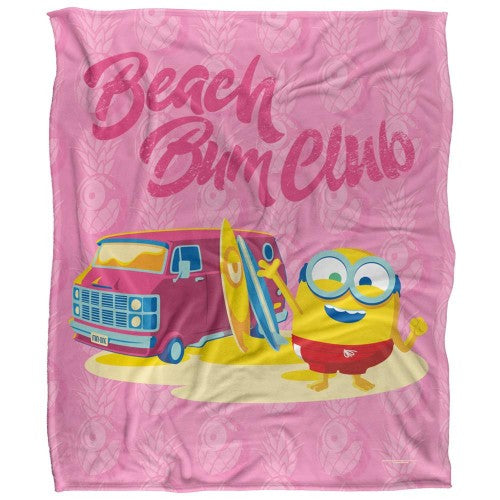 Front - Minions Beach Bum Club Silky Bob Soft Touch Blanket