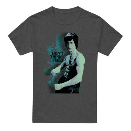 Front - Bruce Lee Unisex Adult Feel Heather T-Shirt