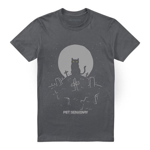 Front - Pet Sematary Unisex Adult Cat With Tombstones T-Shirt