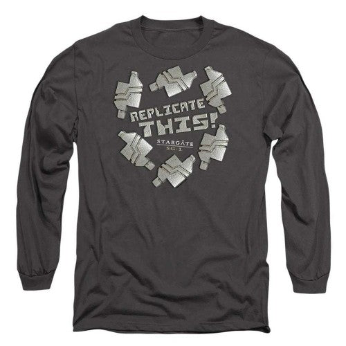 Front - Stargate SG-1 Unisex Adult Replicate This Long-Sleeved T-Shirt