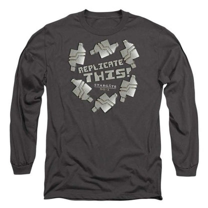 Front - Stargate SG-1 Unisex Adult Replicate This Long-Sleeved T-Shirt
