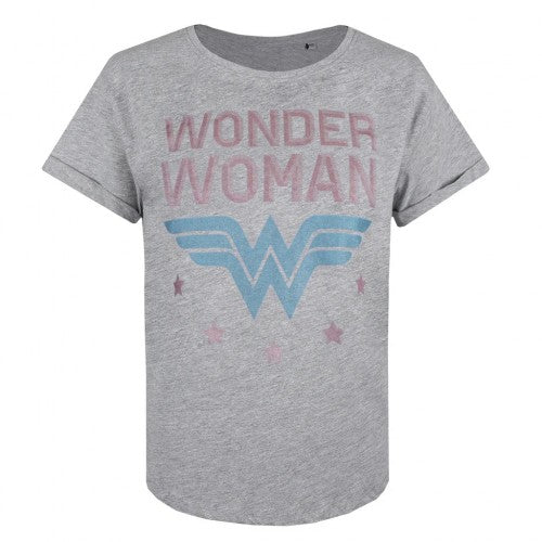 Front - Wonder Woman Womens/Ladies Star Logo Heather T-Shirt