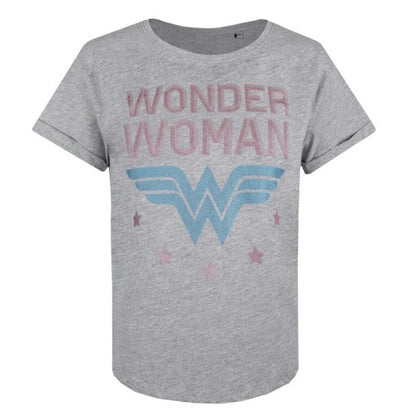 Front - Wonder Woman Womens/Ladies Star Logo Heather T-Shirt