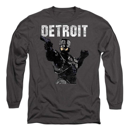 Front - Robocop Unisex Adult Detroit Long-Sleeved T-Shirt