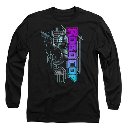 Front - Robocop Unisex Adult Robot Neon Long-Sleeved T-Shirt