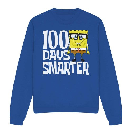 Front - SpongeBob SquarePants Unisex Adult 100 Days Smarter Sweatshirt