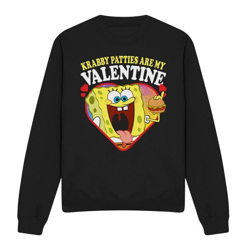 Front - SpongeBob SquarePants Unisex Adult Krabby Patties Are My Valentine Sweatshirt
