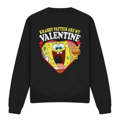Front - SpongeBob SquarePants Unisex Adult Krabby Patties Are My Valentine Sweatshirt