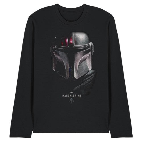 Front - Star Wars The Mandalorian Unisex Adult Shadow Long-Sleeved T-Shirt