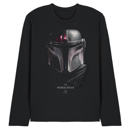 Front - Star Wars The Mandalorian Unisex Adult Shadow Long-Sleeved T-Shirt