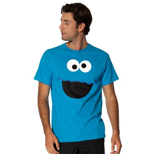Front - Sesame Street Mens Cookie Monster Face T-Shirt