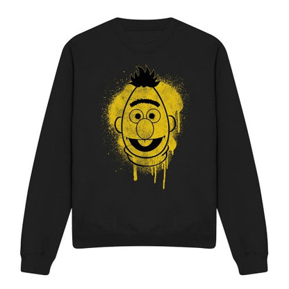 Front - Sesame Street Unisex Adult Spray Face Bert Graffiti Sweatshirt